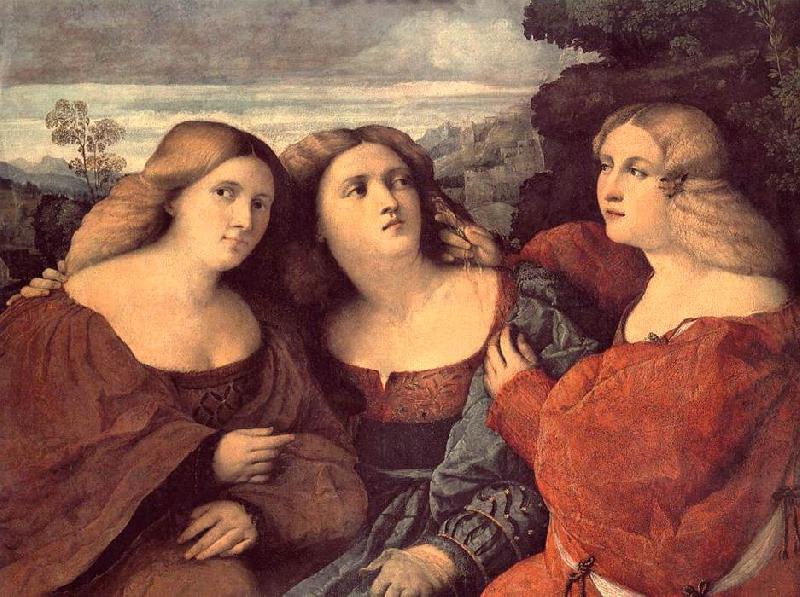 Palma Vecchio The Three Sisters (detail) dh Sweden oil painting art